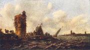 Jan van Goyen A View on the Maas near Dordrecht Spain oil painting artist
